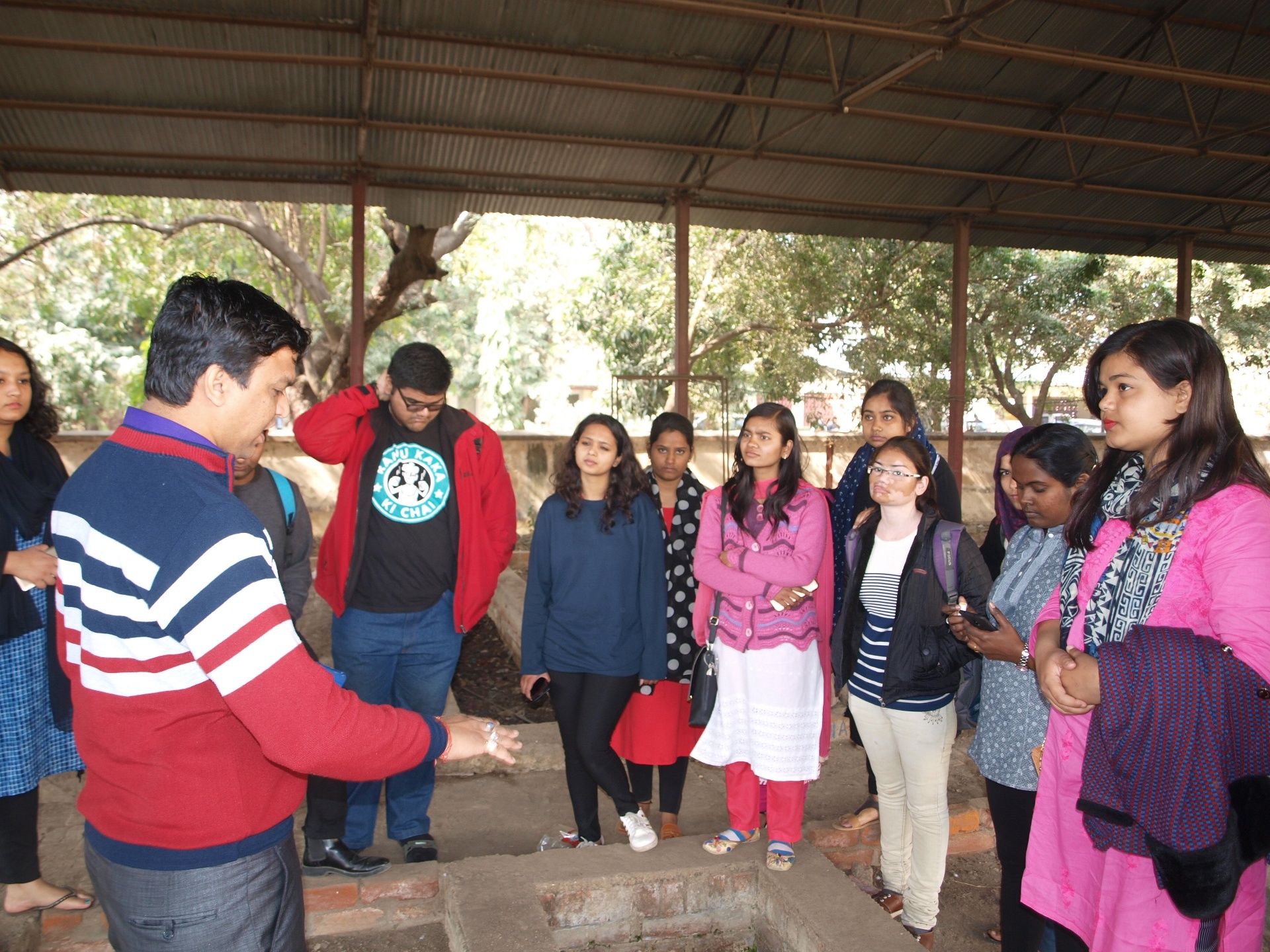 Amity students touring Biotech Park facilities